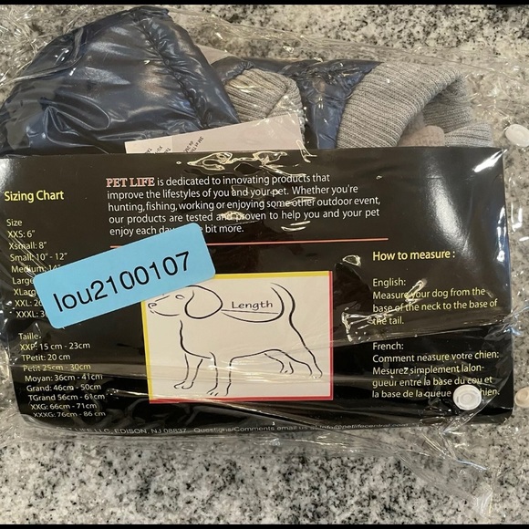 8” LENGTH XS Pet Life Aspen Vintage Dog Ski Coat Metallic Blue - Picture 10 of 10